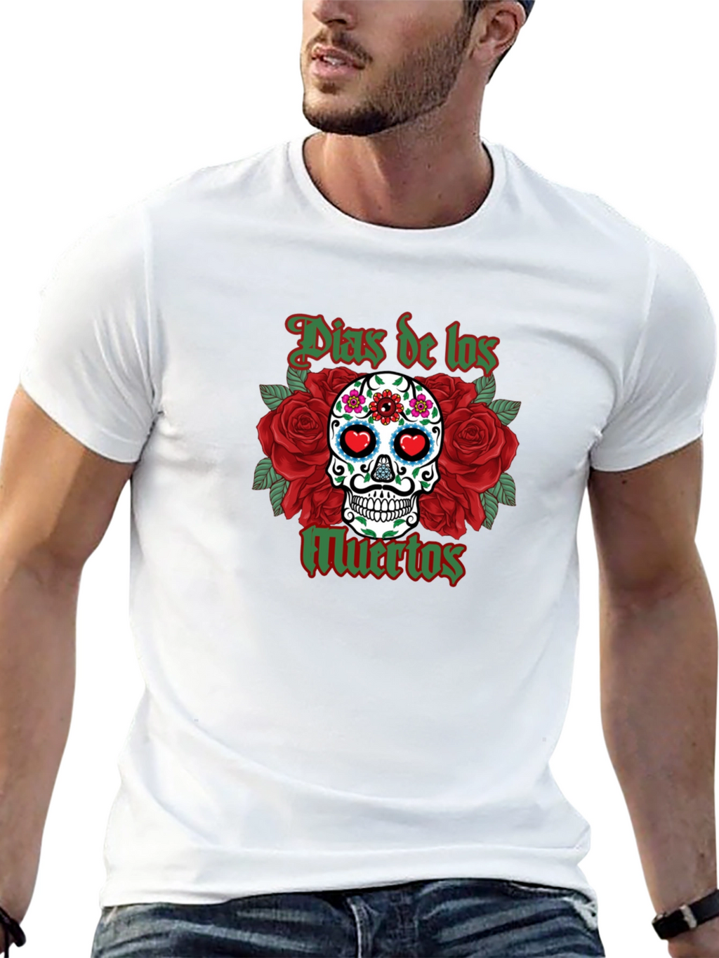 Dia de los Muertos Skull & Roses Graphic T-Shirt