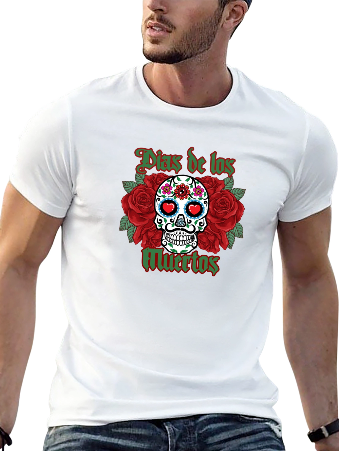 Dia de los Muertos Skull & Roses Graphic T-Shirt