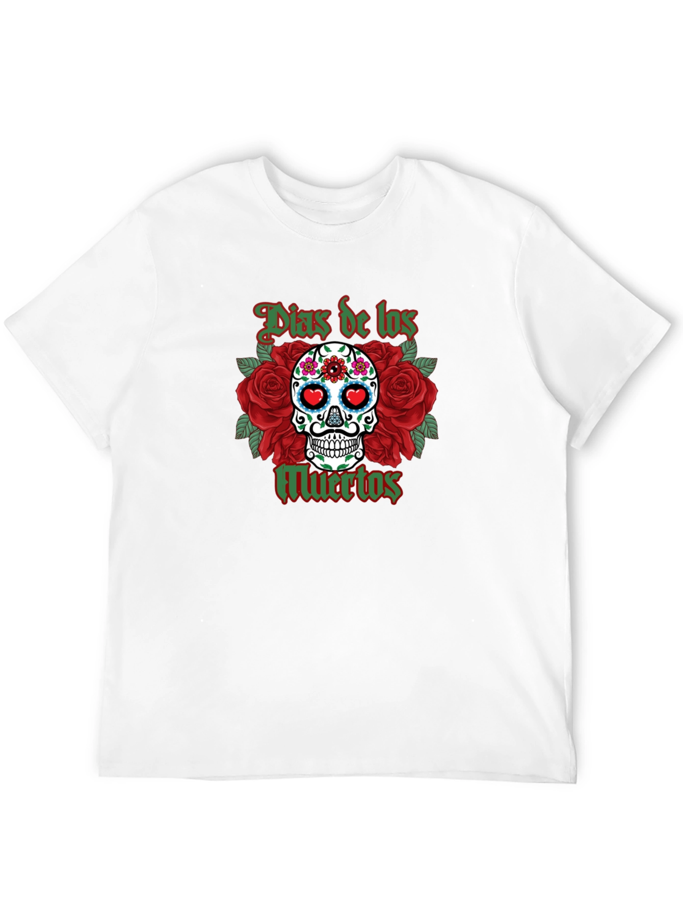 Dia de los Muertos Skull & Roses Graphic T-Shirt