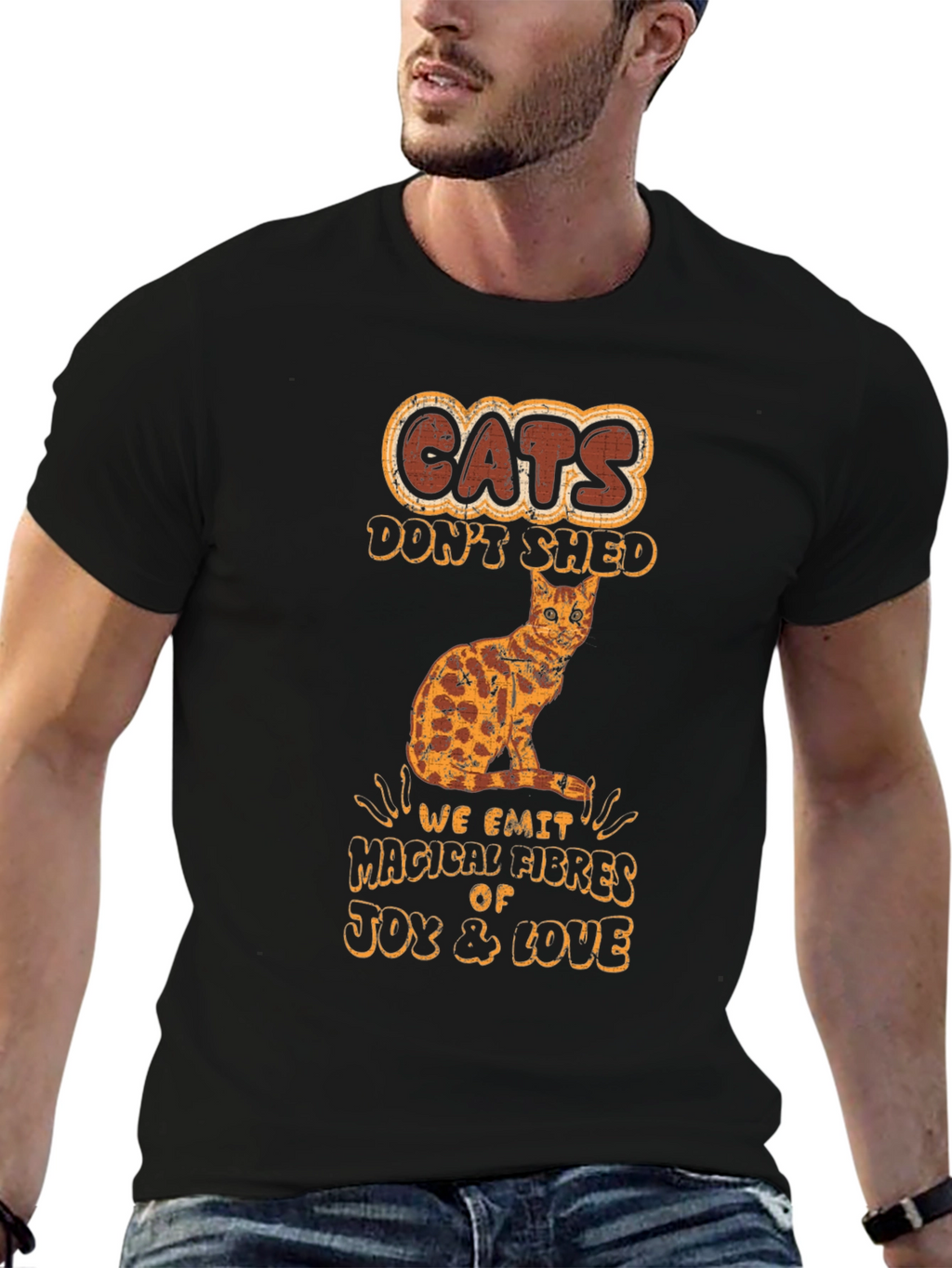 Cats Dont Shed Mens Graphic T-Shirt