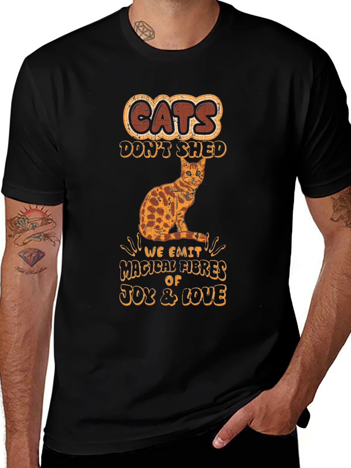 Cats Dont Shed Mens Graphic T-Shirt
