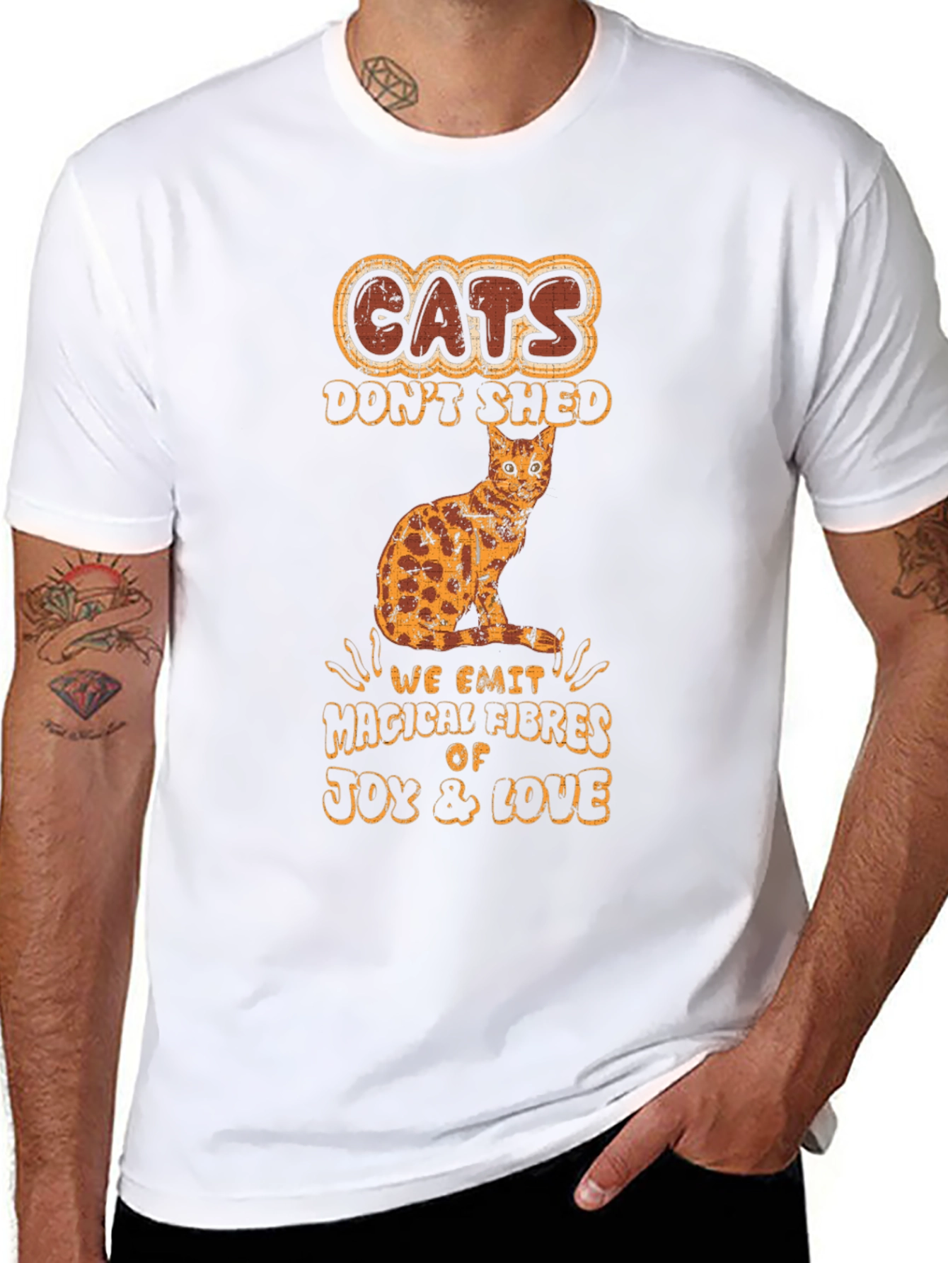 Cats Dont Shed Mens Graphic T-Shirt