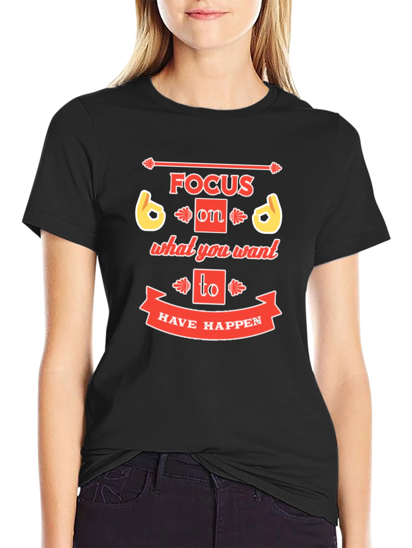 Focus Graphic Print Crew Neck T-Shirt