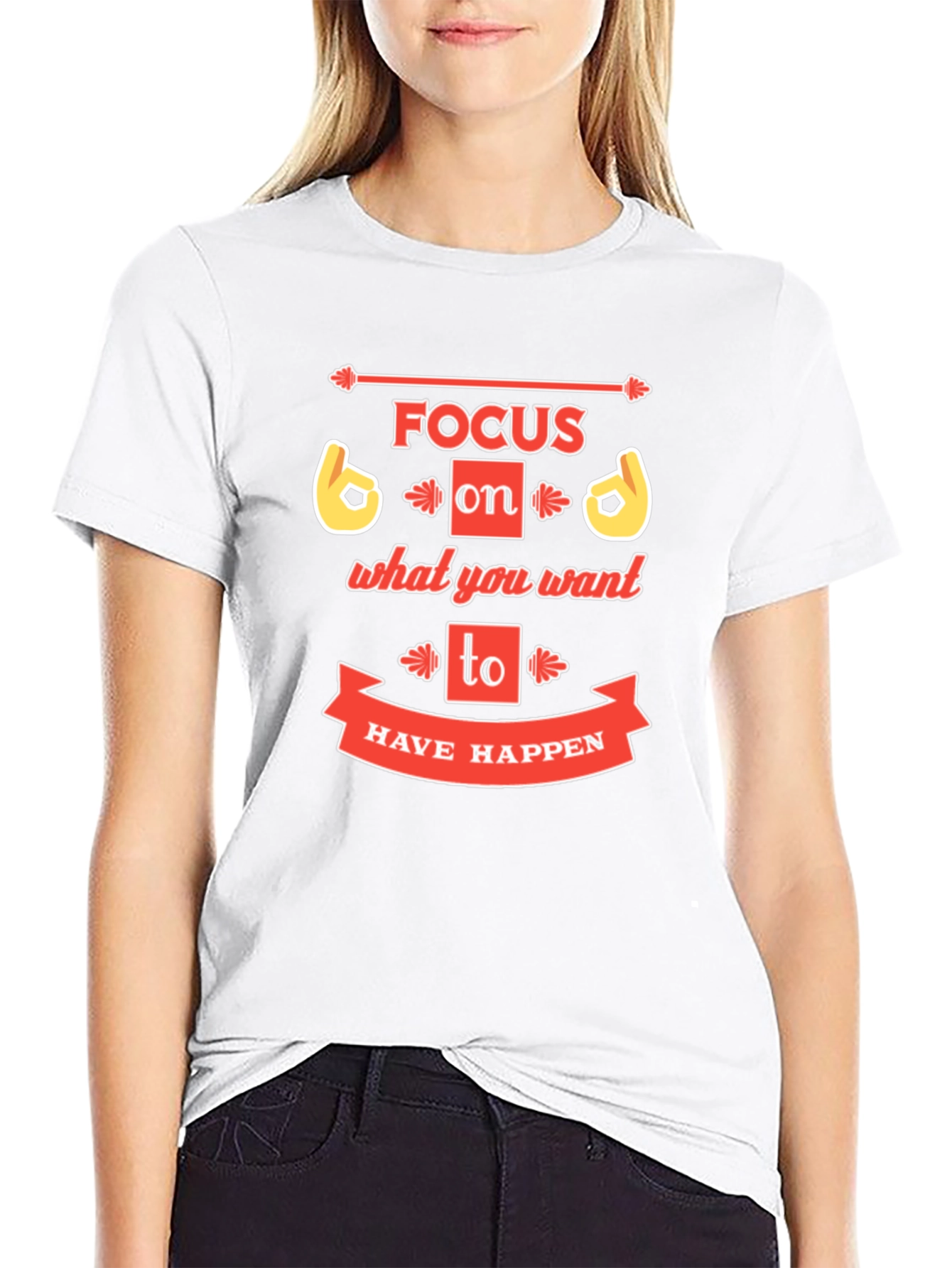 Focus Graphic Print Crew Neck T-Shirt