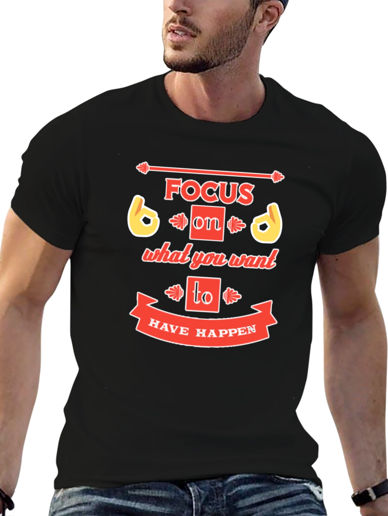 Focus Graphic Print Crew Neck T-Shirt
