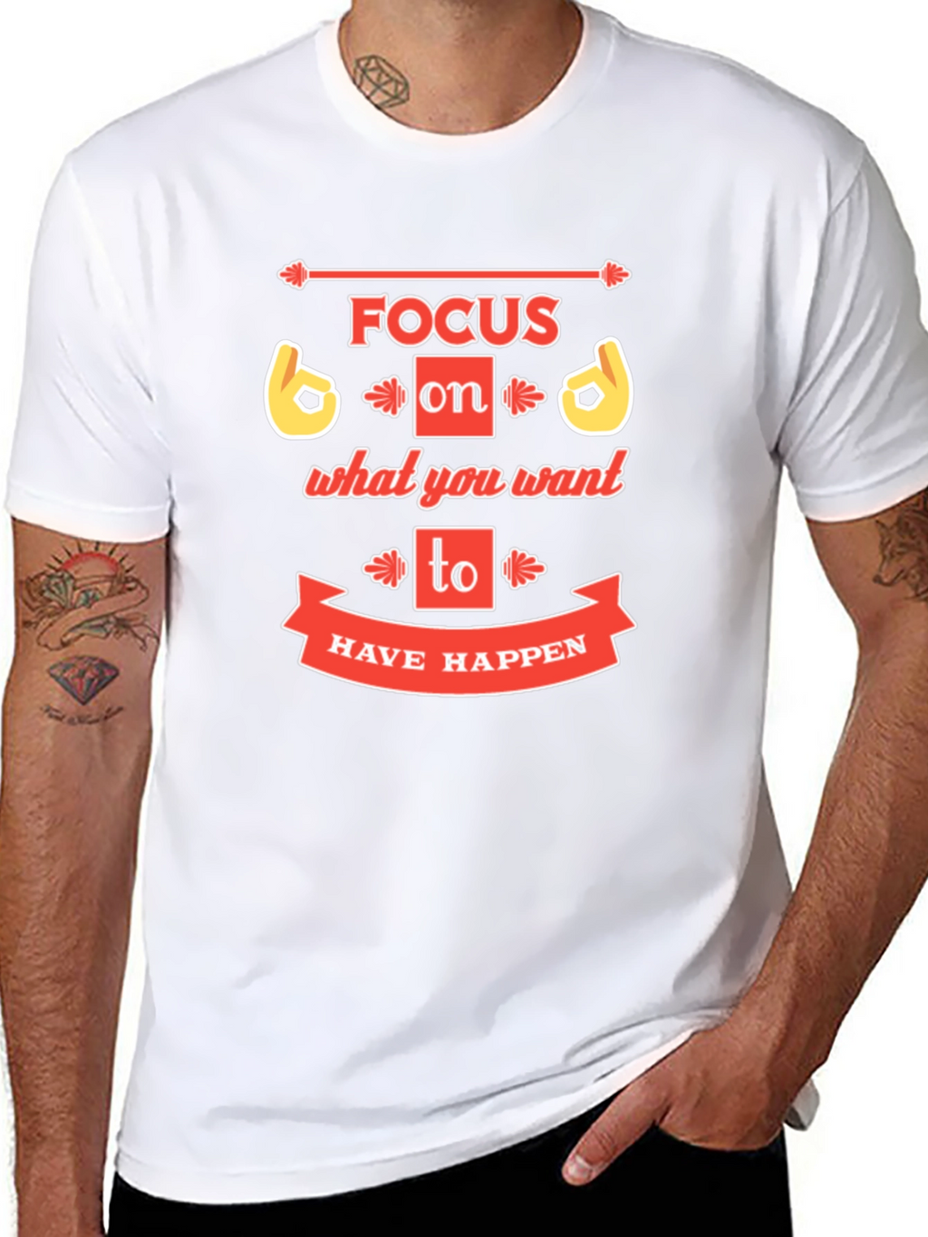 Focus Graphic Print Crew Neck T-Shirt
