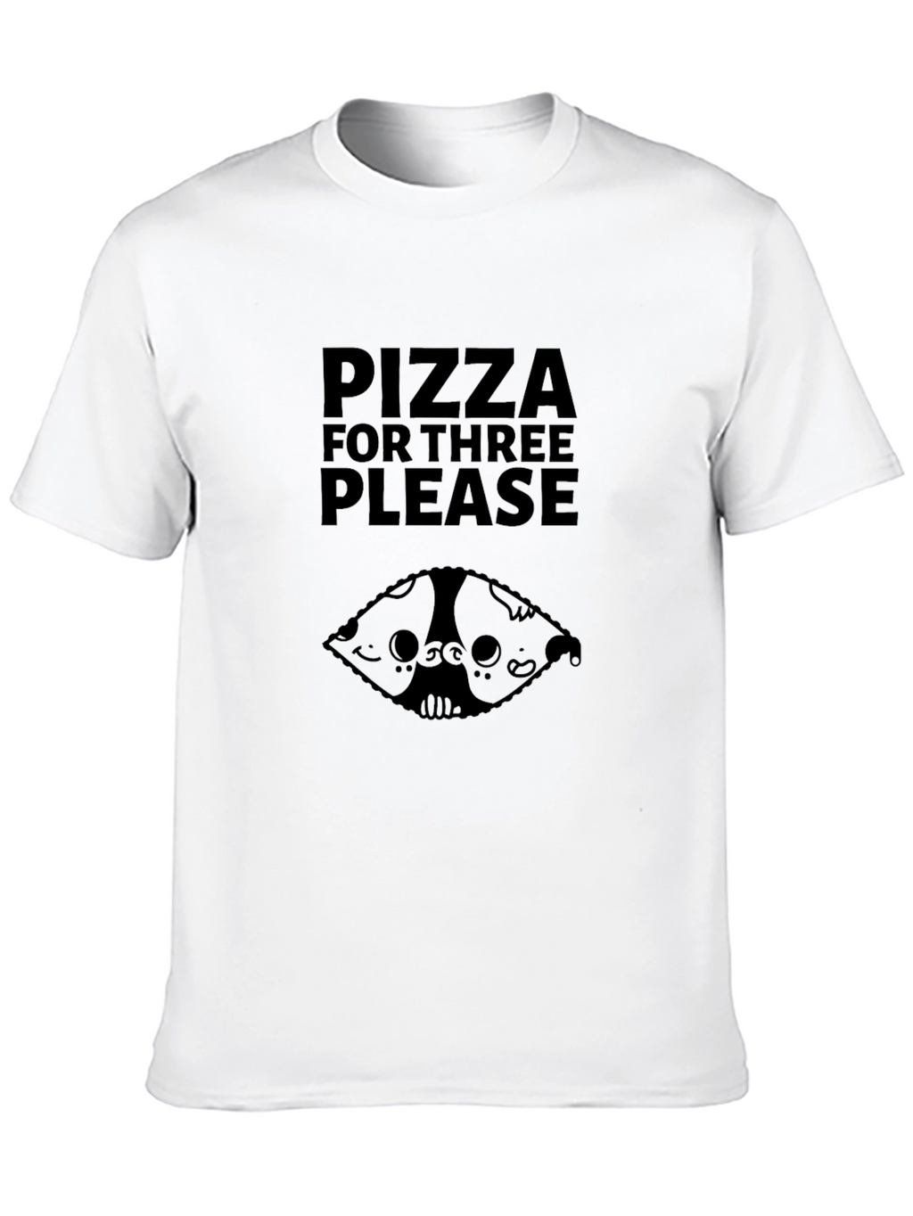 Pizza for Three Black Graphic Tee