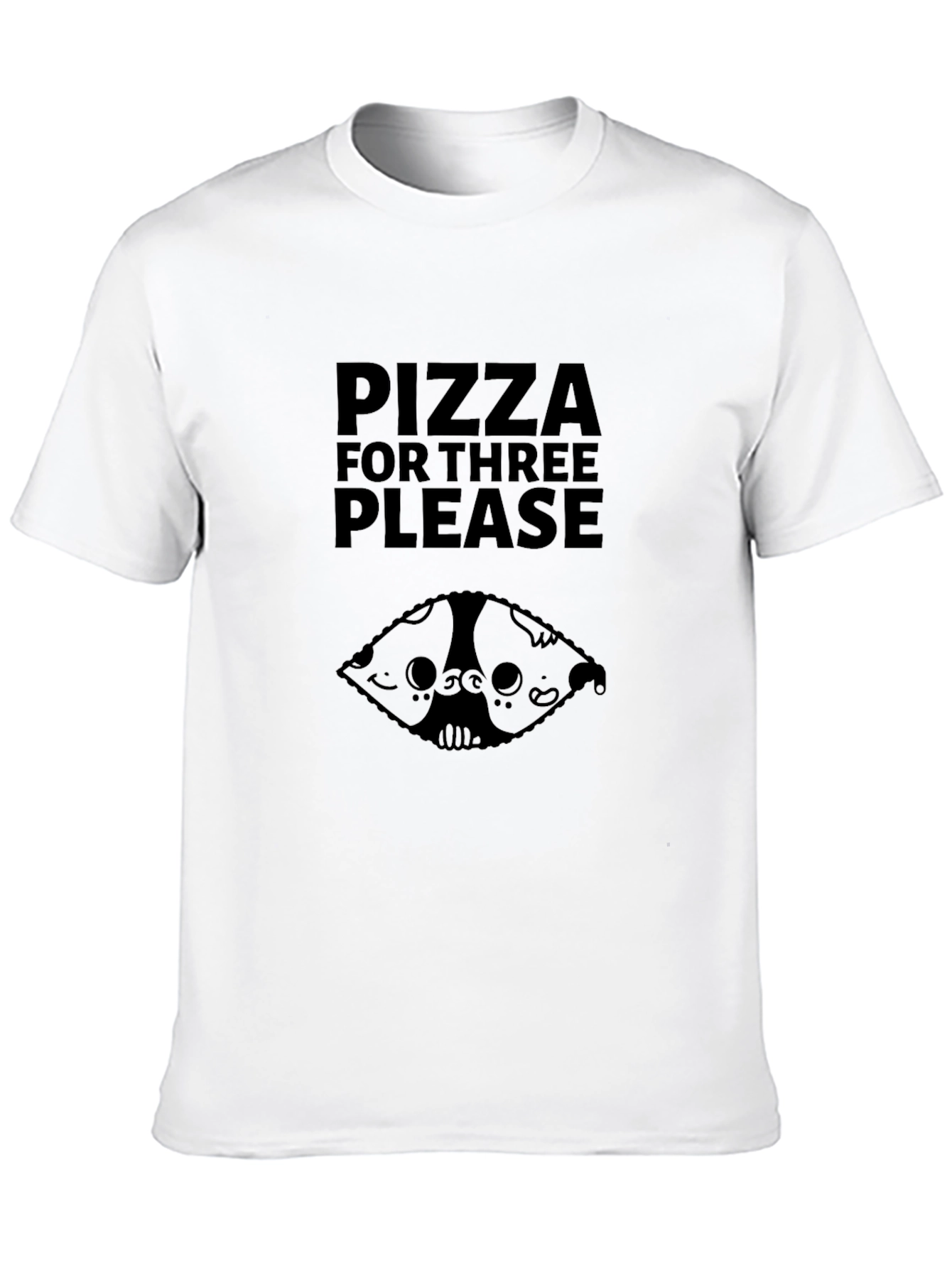 Pizza for Three Black Graphic Tee