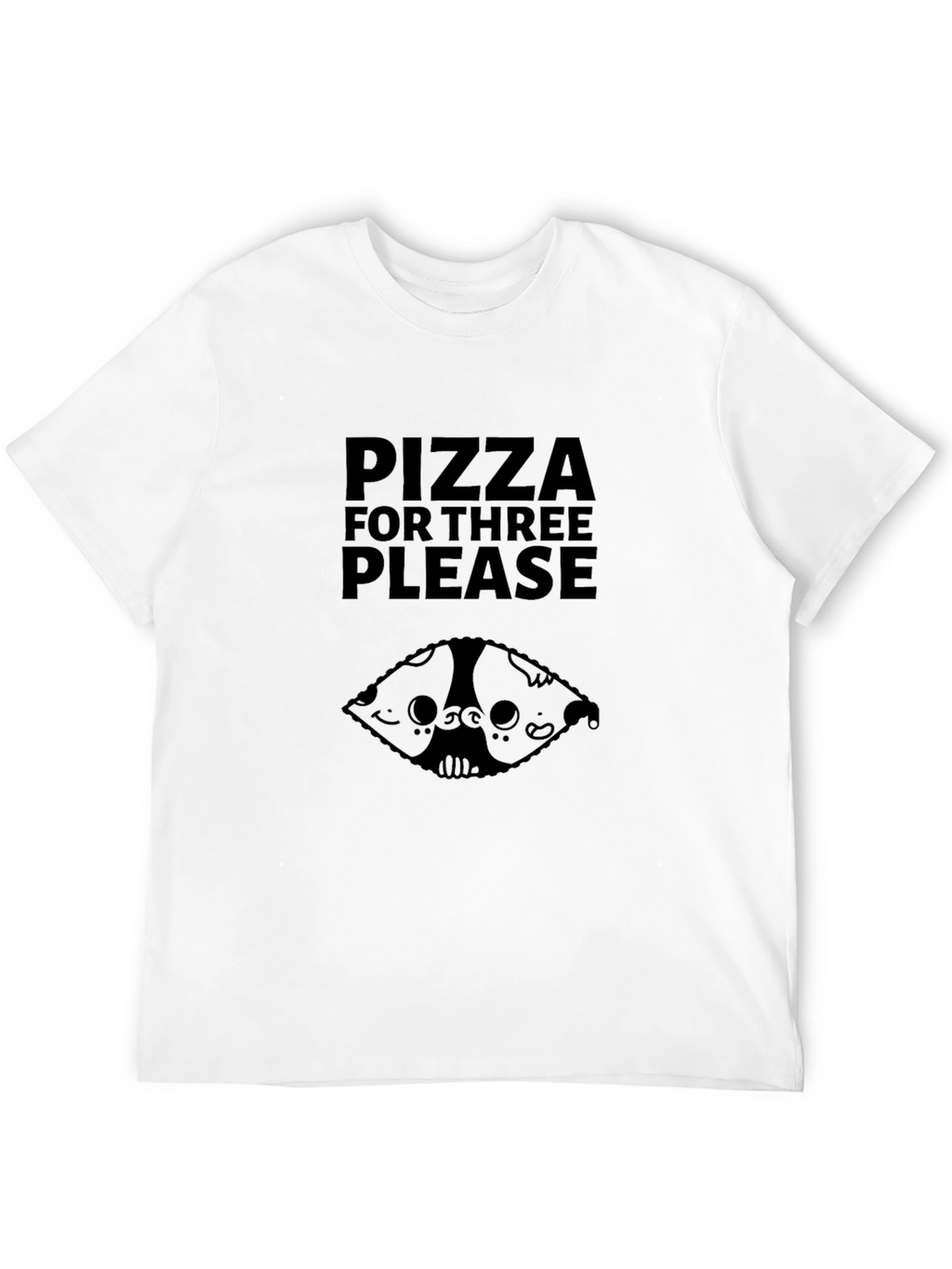 Pizza for Three Black Graphic Tee