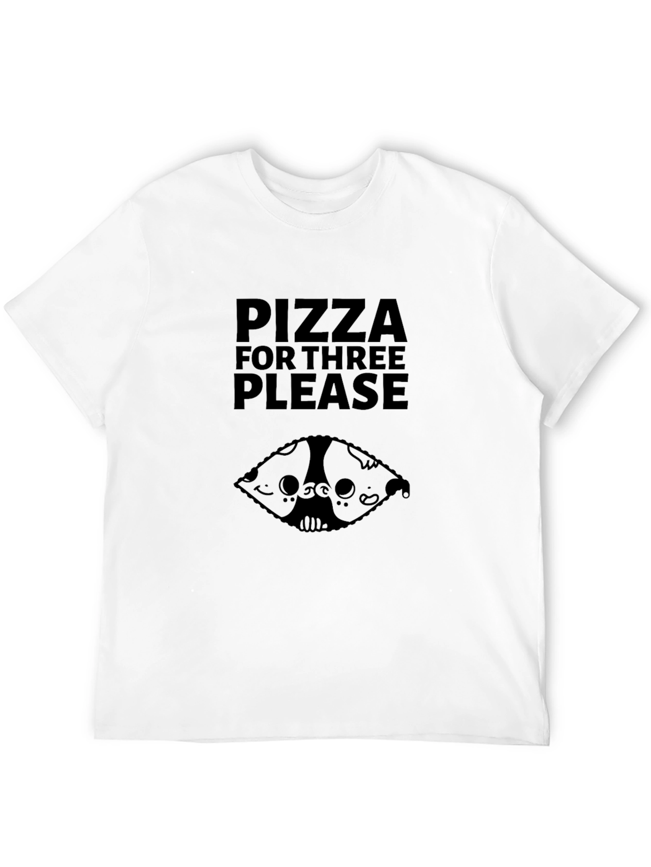 Pizza for Three Black Graphic Tee
