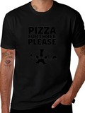 Pizza for Three Black Graphic Tee