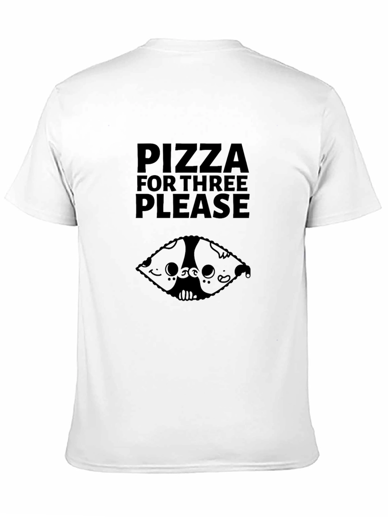 Pizza for Three Black Graphic Tee