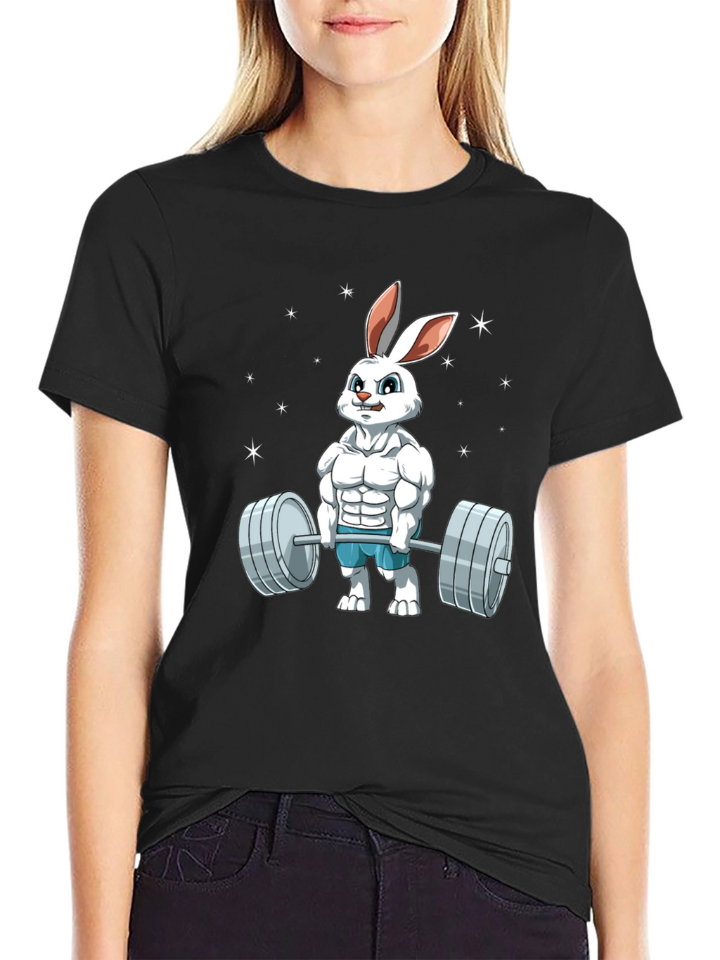 Funny Bunny Gym T-Shirt - Weightlifting Easter Rabbit