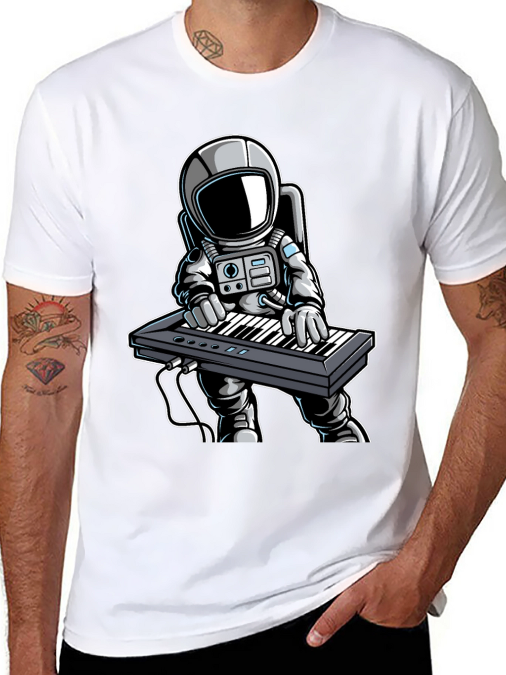 Astronaut Keyboard Player T-Shirt