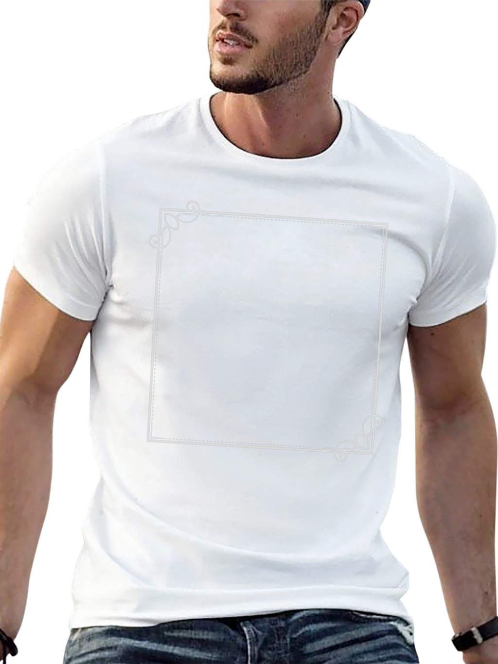 Elegant Framed Black T-Shirt