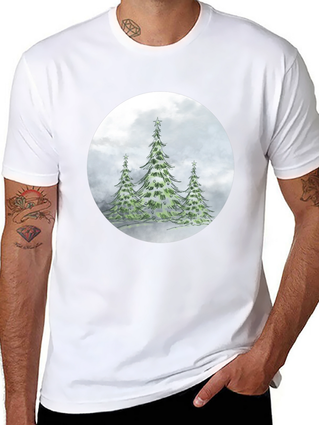 Winter Forest T-Shirt - Holiday Christmas Tree Design