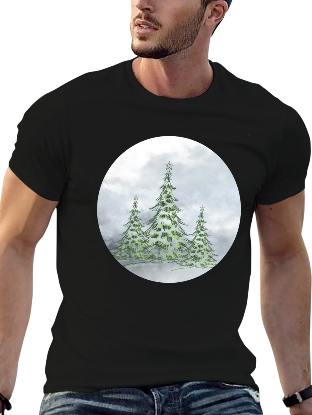 Winter Forest T-Shirt - Holiday Christmas Tree Design