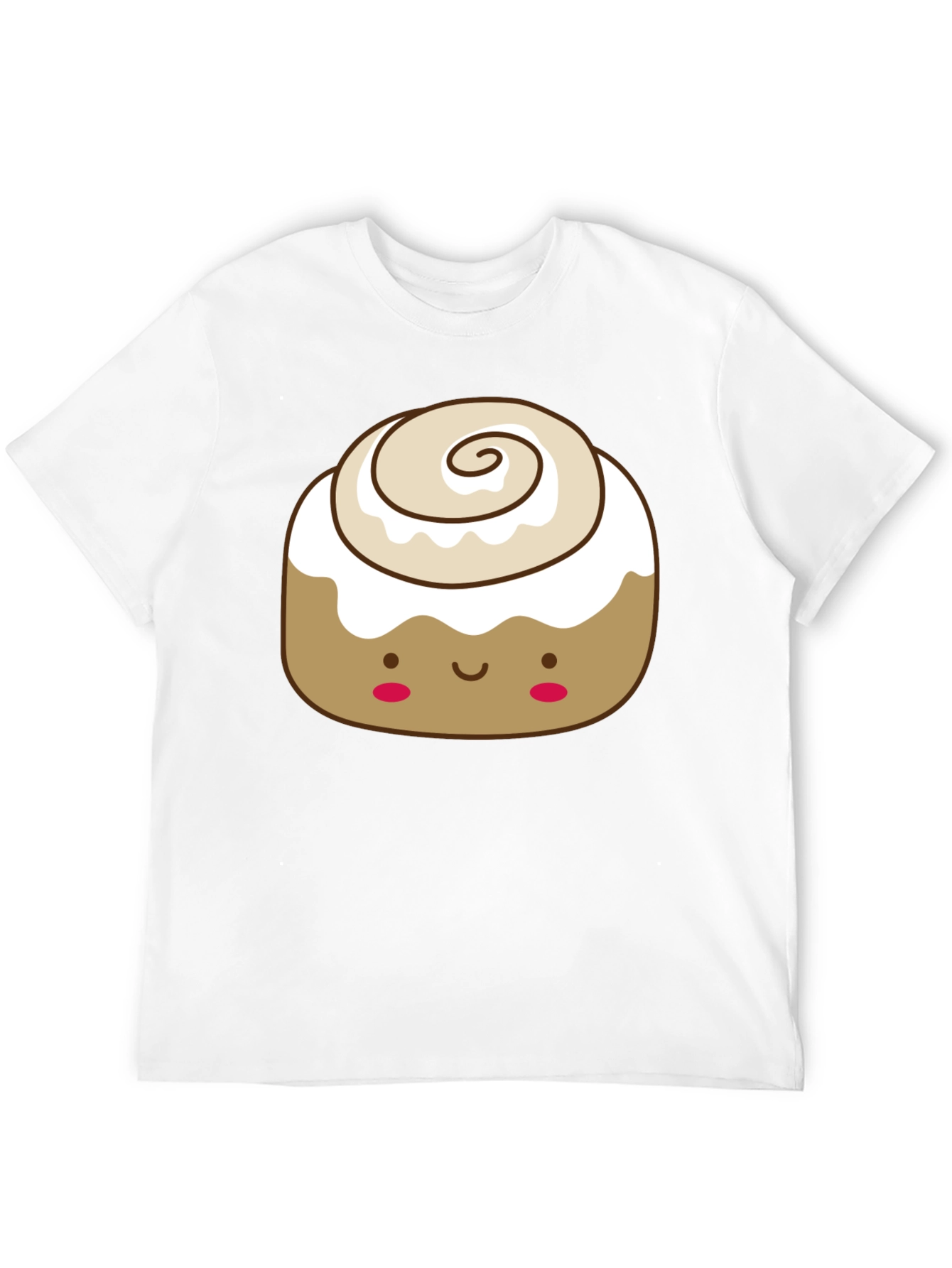 Cinnamon Roll Kawaii Graphic Tee - Black Cotton T-Shirt