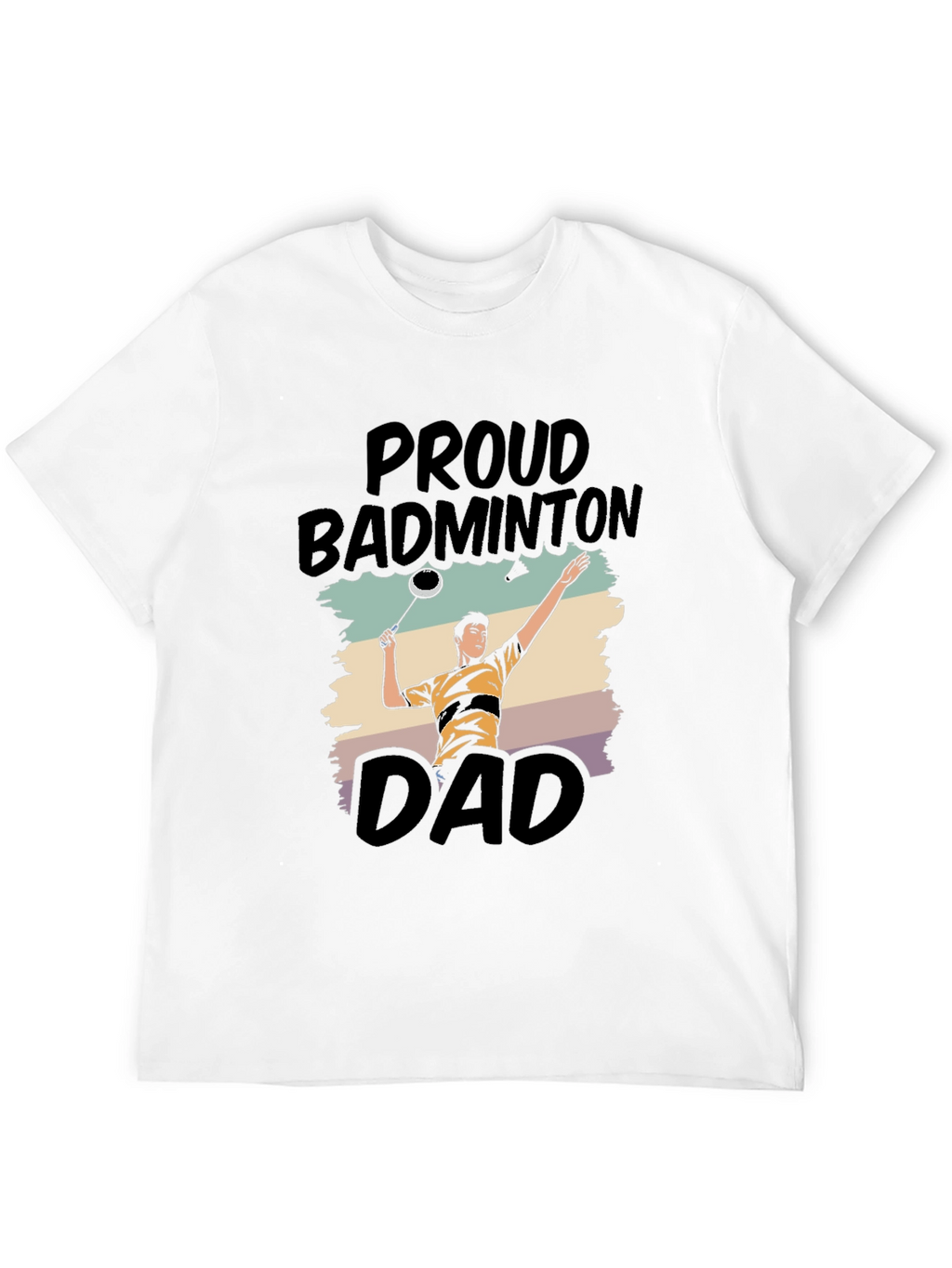 Proud Badminton Dad Graphic Tee - Black