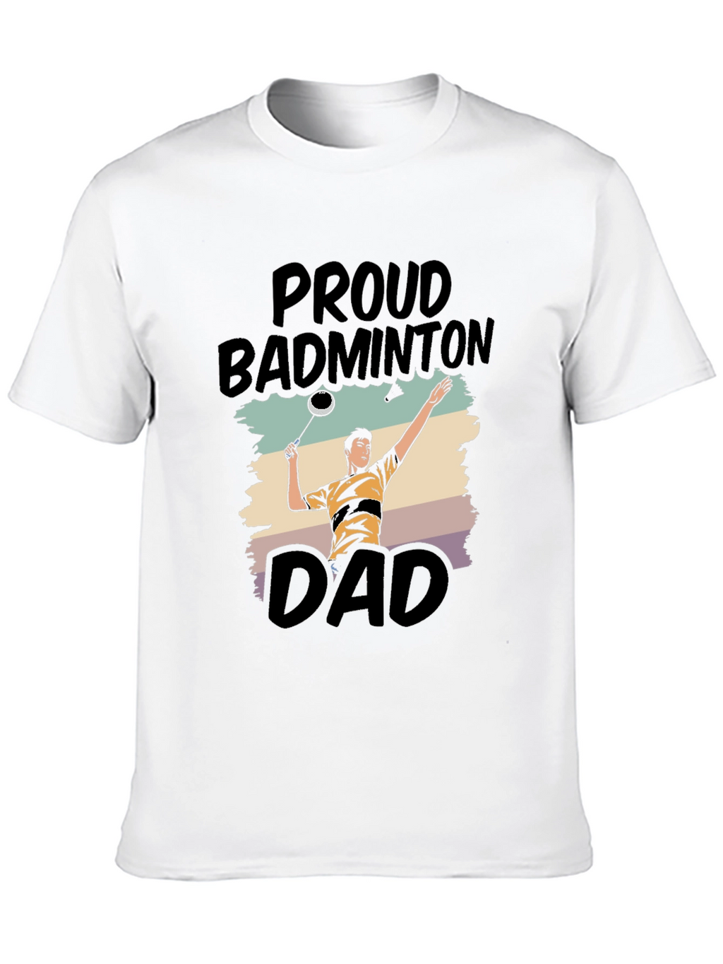 Proud Badminton Dad Graphic Tee - Black