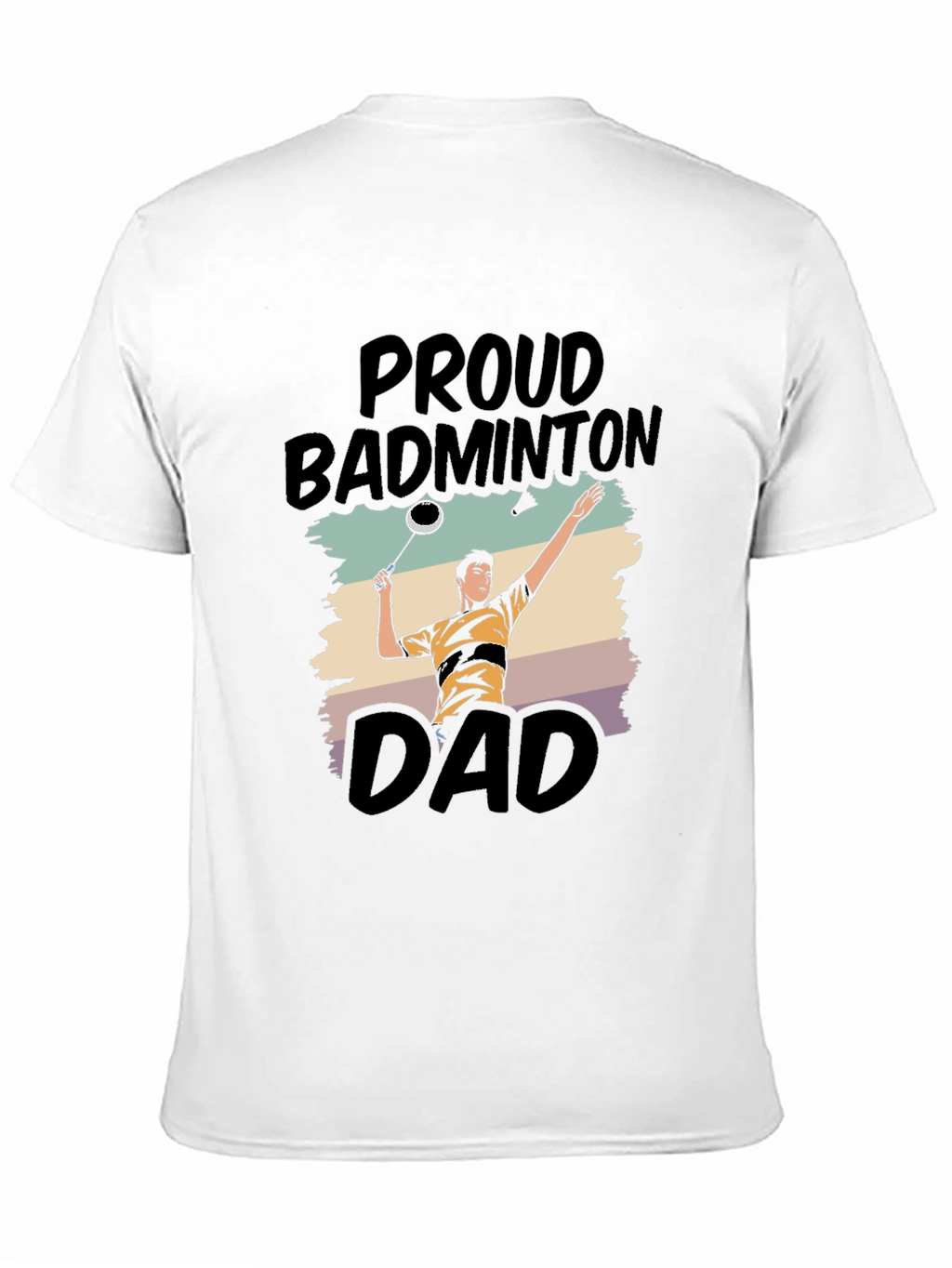 Proud Badminton Dad Graphic Tee - Black
