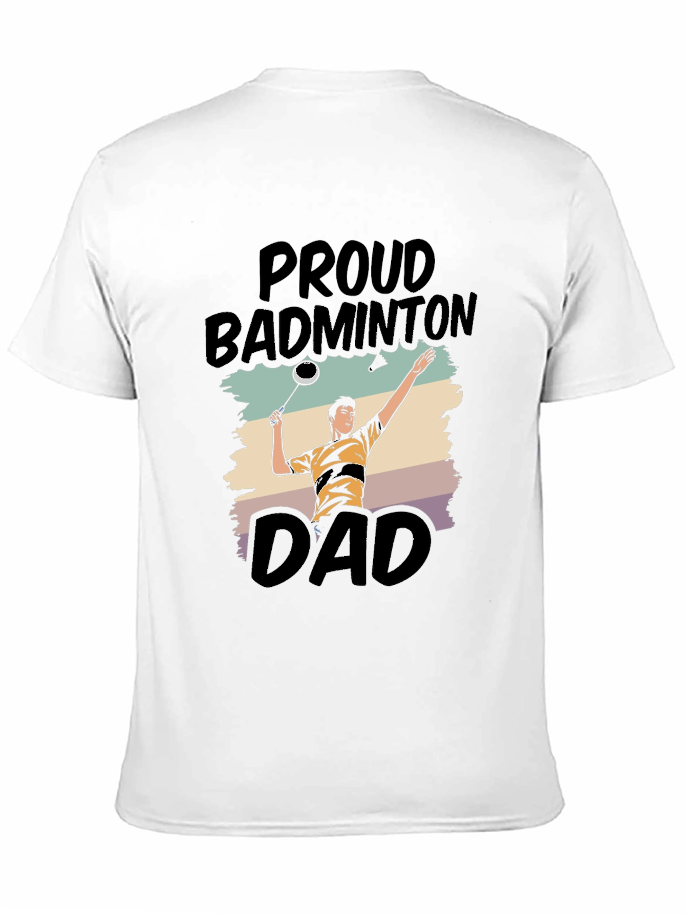 Proud Badminton Dad Graphic Tee - Black