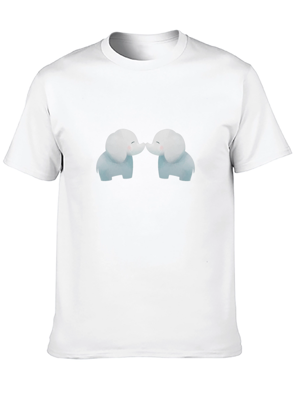 Cute Elephant Kiss Black T-Shirt