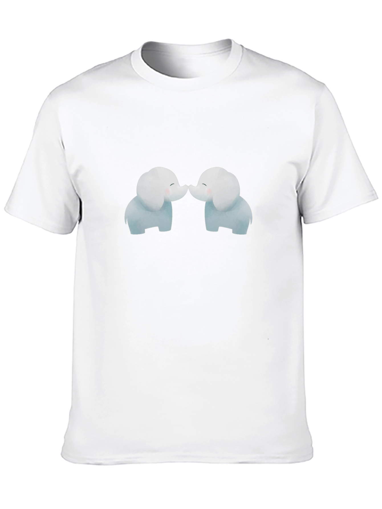 Cute Elephant Kiss Black T-Shirt