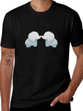 Cute Elephant Kiss Black T-Shirt