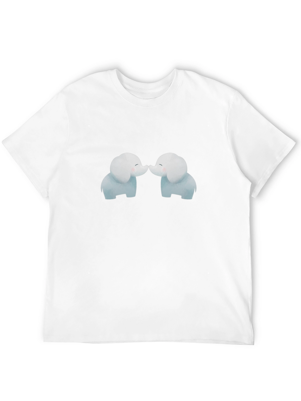 Cute Elephant Kiss Black T-Shirt