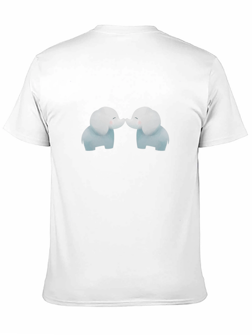 Cute Elephant Kiss Black T-Shirt