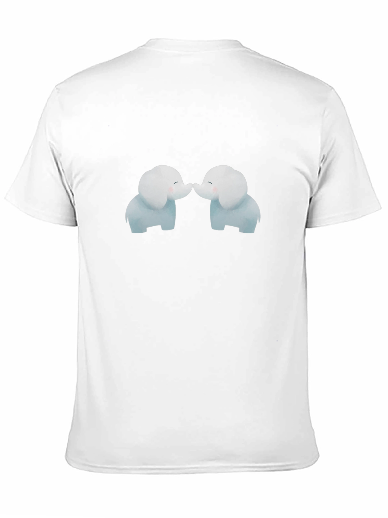 Cute Elephant Kiss Black T-Shirt