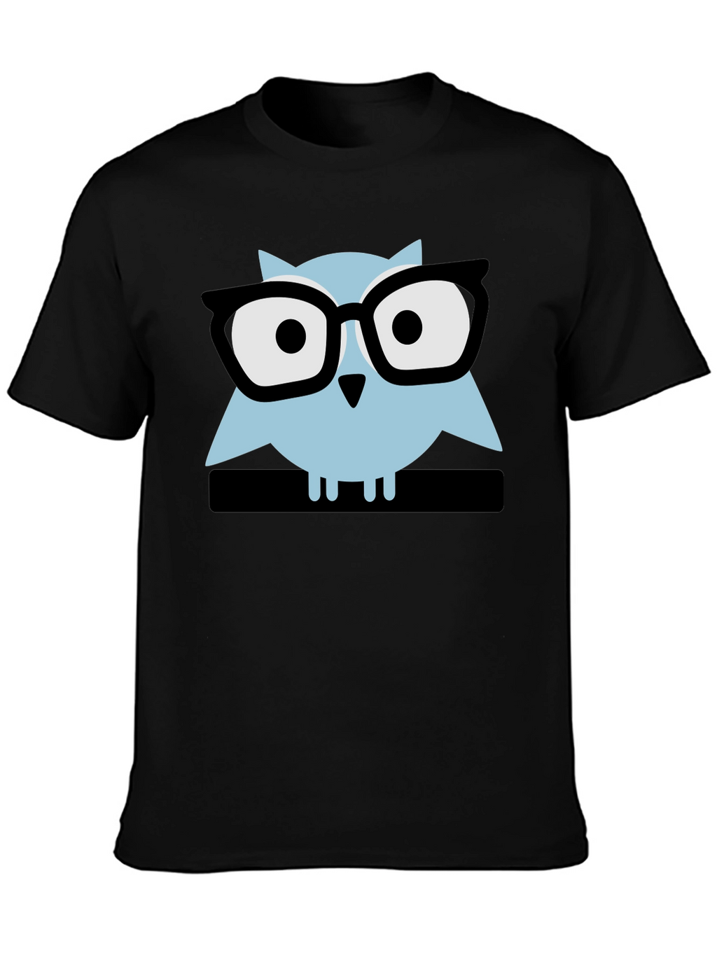 Geek Chic Owl Graphic Tee - Black Cotton