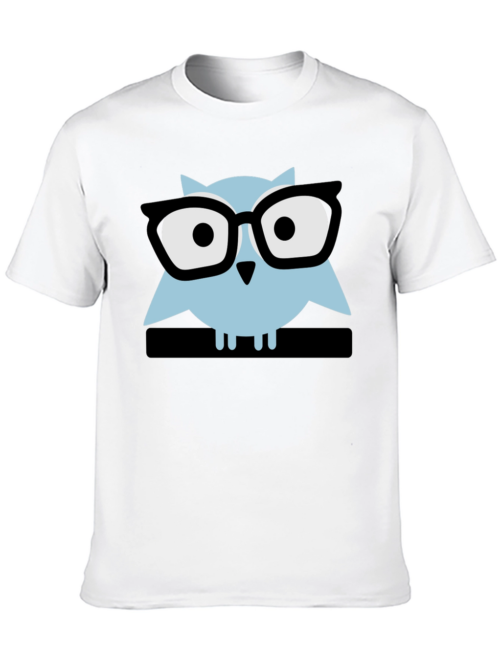 Geek Chic Owl Graphic Tee - Black Cotton