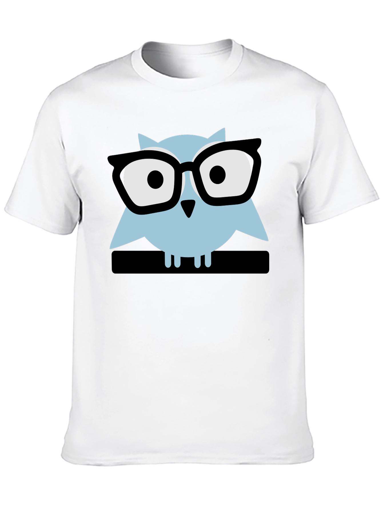 Geek Chic Owl Graphic Tee - Black Cotton