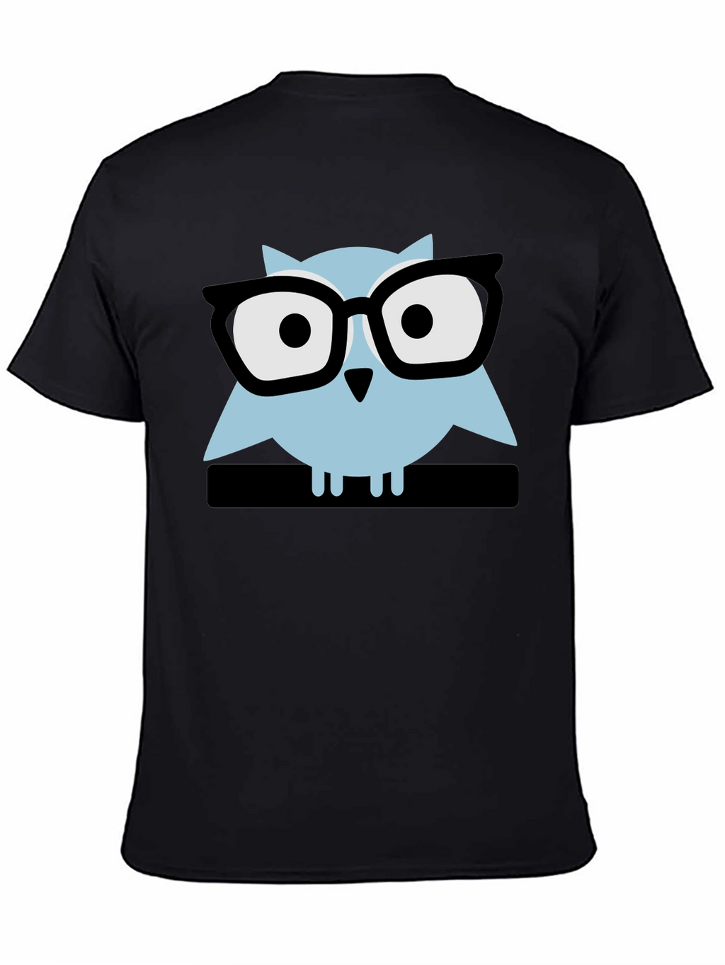 Geek Chic Owl Graphic Tee - Black Cotton