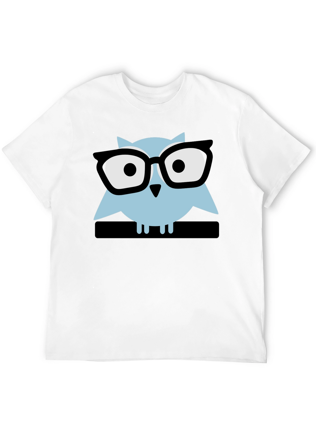 Geek Chic Owl Graphic Tee - Black Cotton