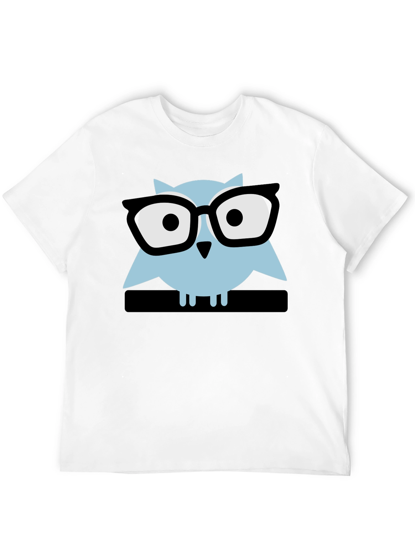 Geek Chic Owl Graphic Tee - Black Cotton