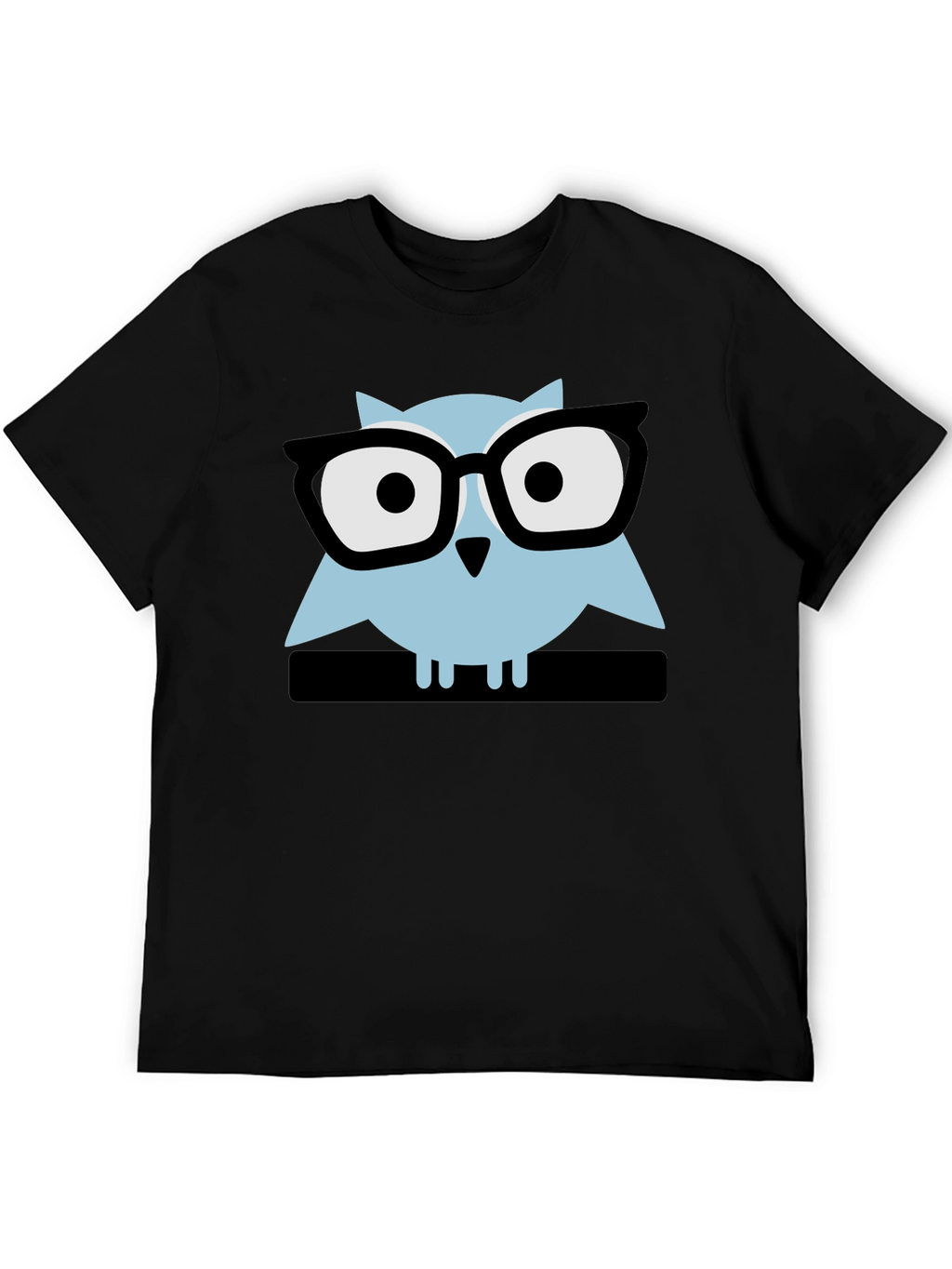 Geek Chic Owl Graphic Tee - Black Cotton