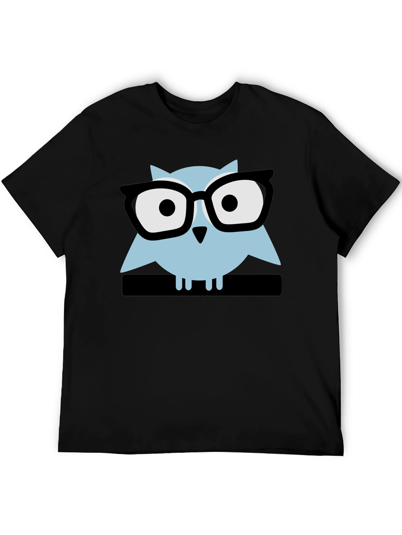 Geek Chic Owl Graphic Tee - Black Cotton