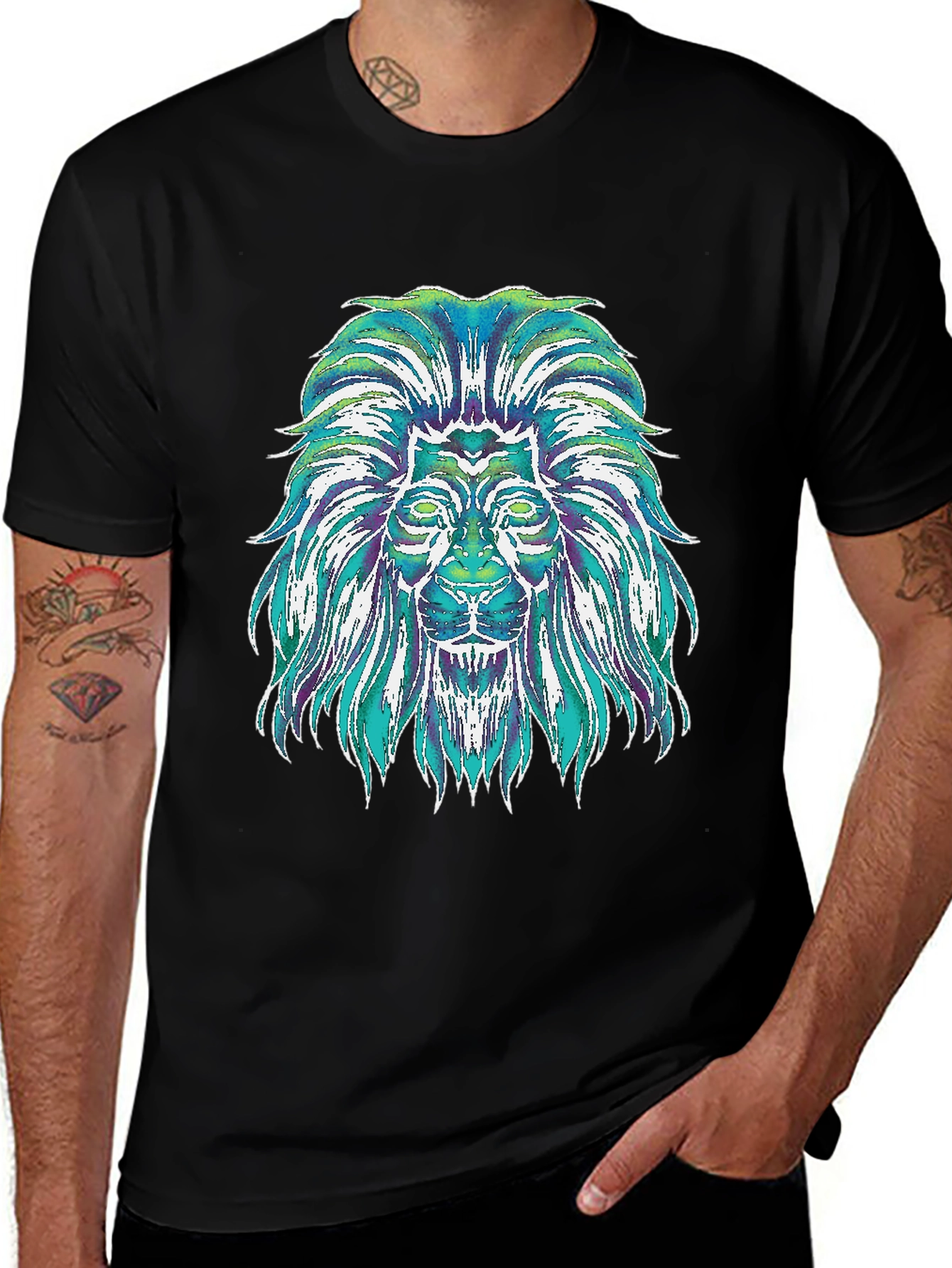 Lion Graphic Tee - Mens Black T-Shirt