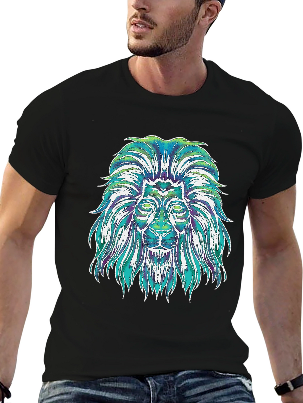 Lion Graphic Tee - Mens Black T-Shirt