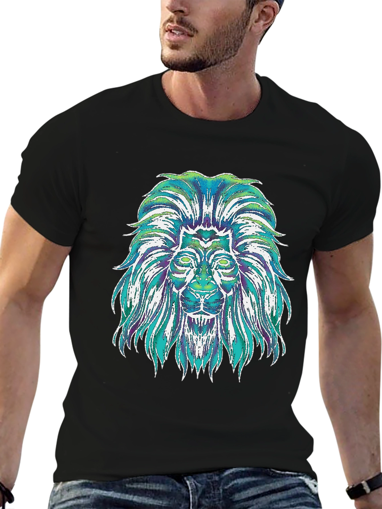 Lion Graphic Tee - Mens Black T-Shirt