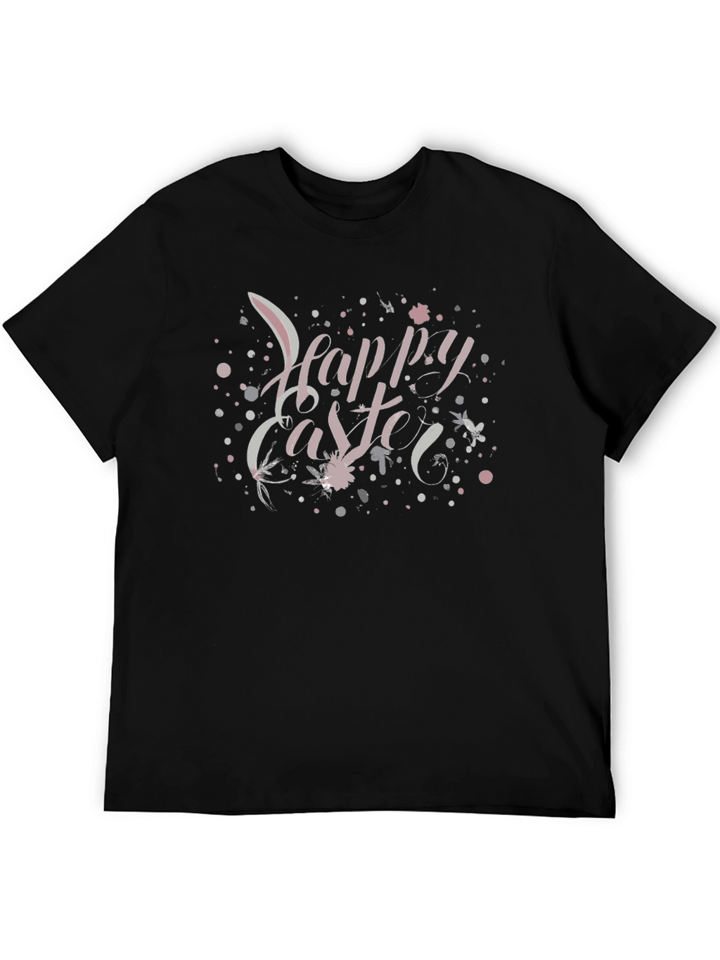 Happy Easter Graphic Tee - Black Crew Neck