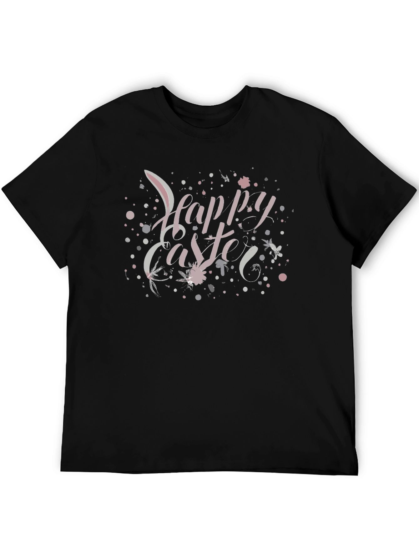 Happy Easter Graphic Tee - Black Crew Neck