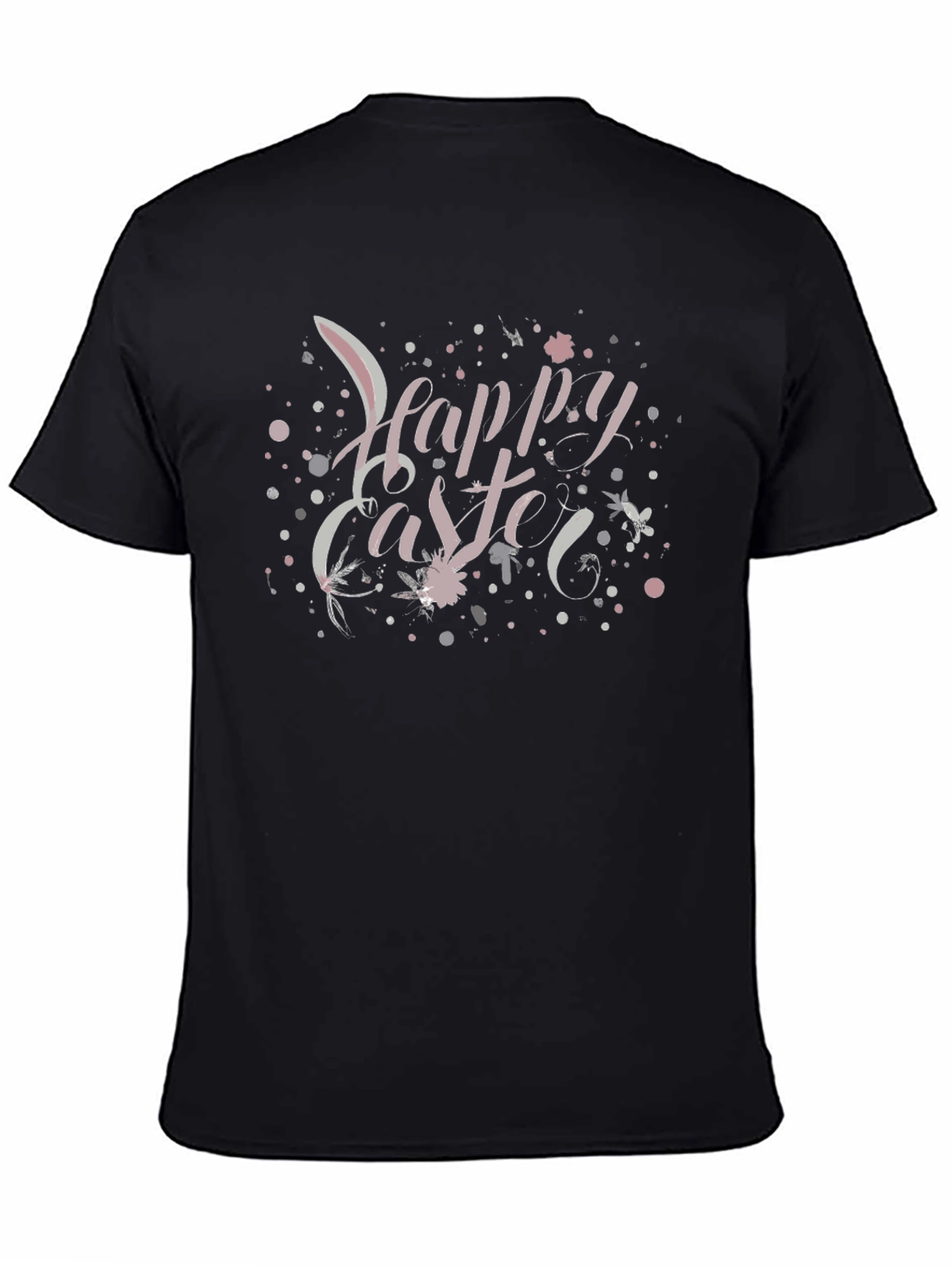 Happy Easter Graphic Tee - Black Crew Neck