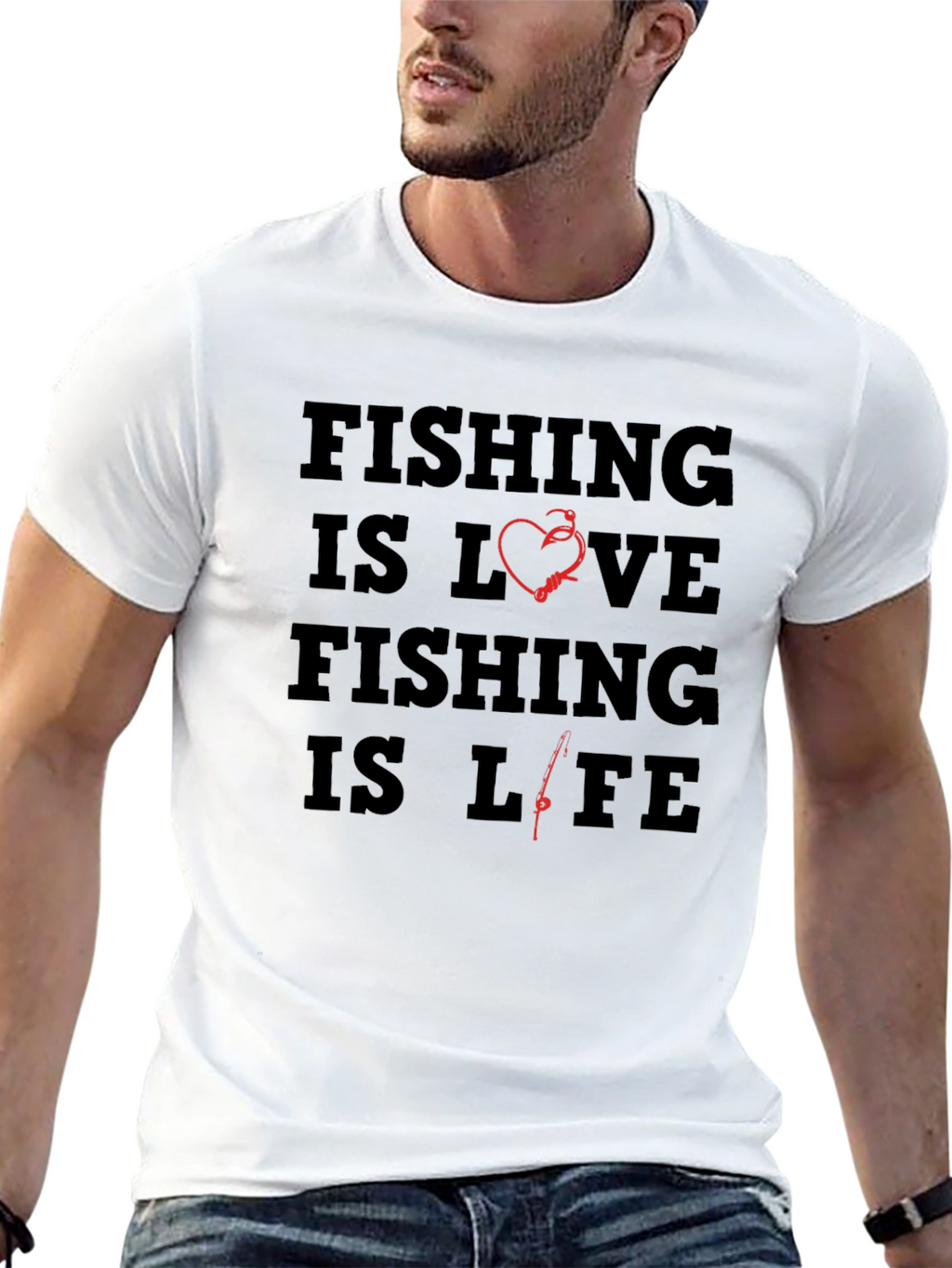 Fishing is Love Black Graphic Tee