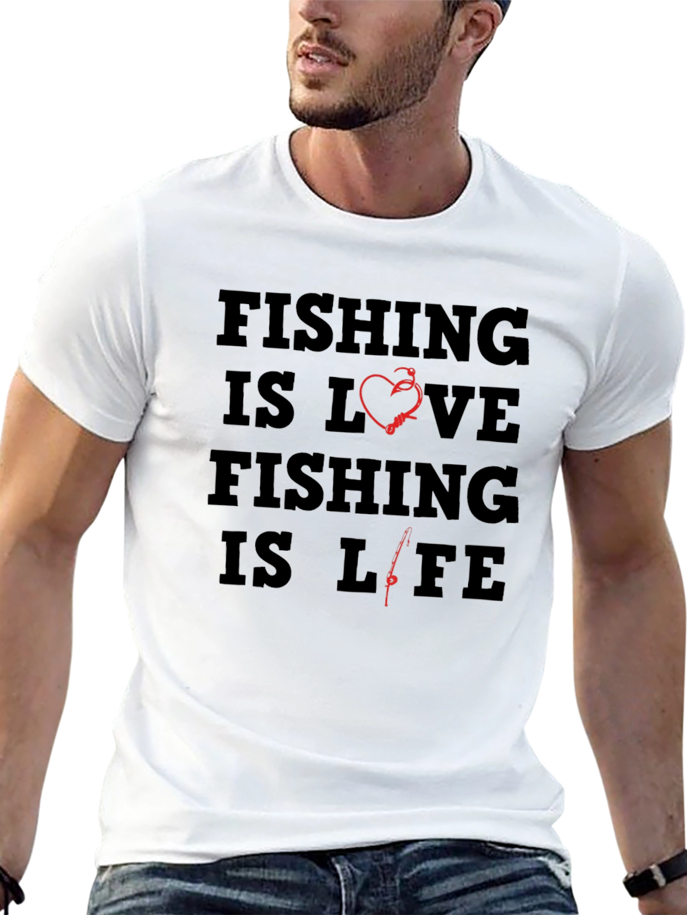 Fishing is Love Black Graphic Tee