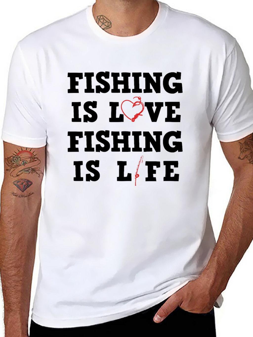 Fishing is Love Black Graphic Tee