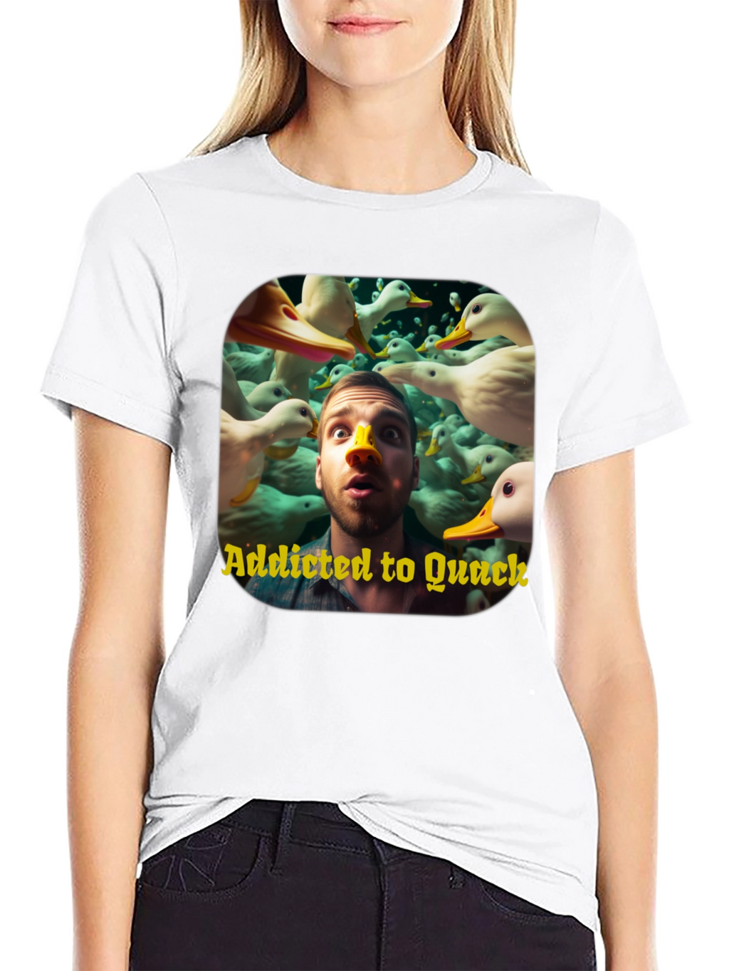 Addicted to Quack Graphic Tee - Duck Lover T-Shirt